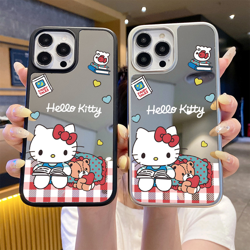 Cute Hello Kitty Apple 15Promax Women's Model with Mirror Iphone17Air Protective Case