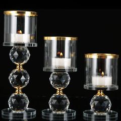 メーカー卸売 欧風燭台飾り キャンドルカップ 高脚防風ランプホルダー ガラス装飾 シンプルでロマンチックな工芸品