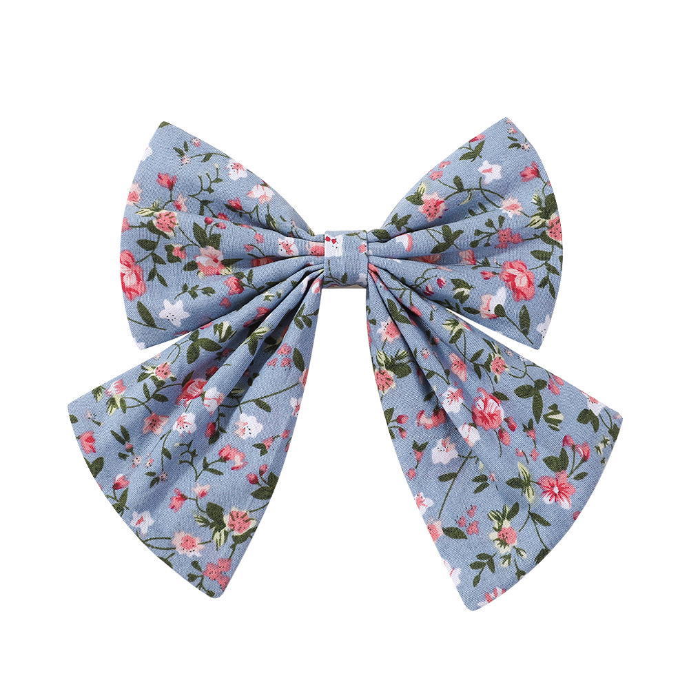 Girl'S Casual Sweet Flower Bow Knot Cotton And Linen Printing Hair Clip display picture 10