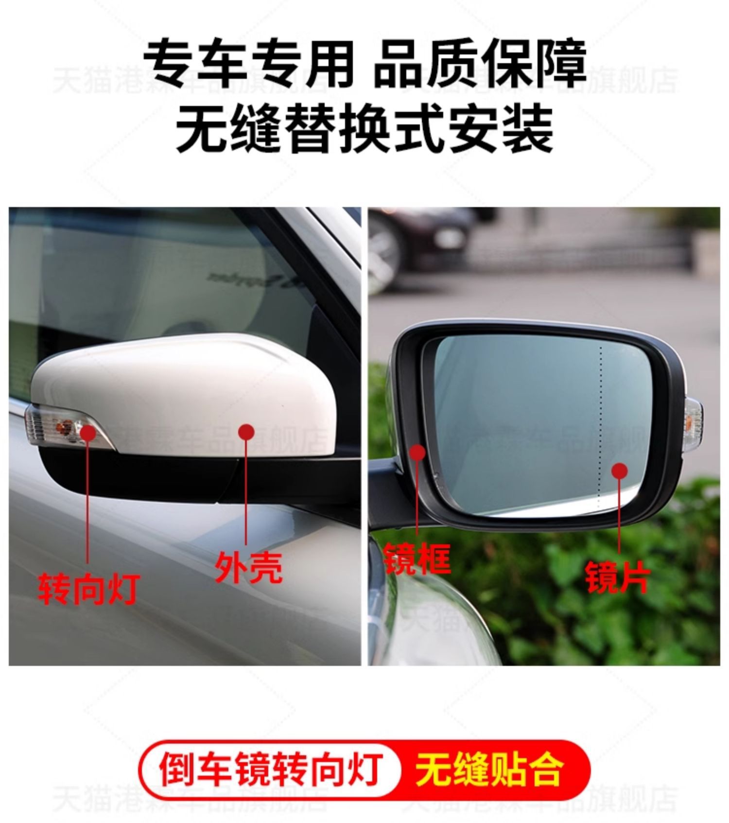 Suitable for Volvo 09-13 Xc60 Reversing Mirror Housing Rearview Mirror Housing Reflector Frame Lens Turn Signal