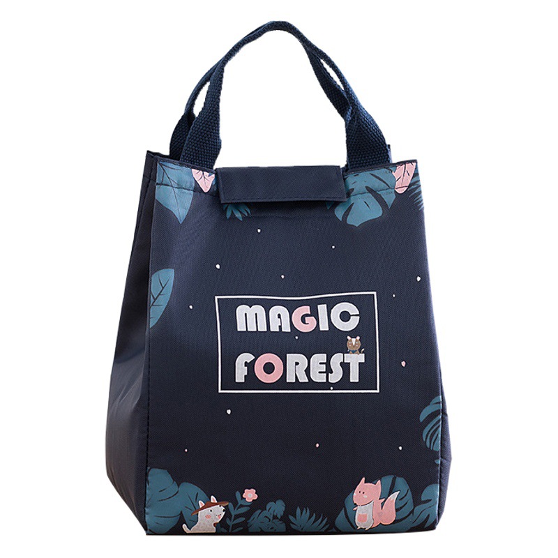 Bosque lonchera bolsa de tela Oxford engrosada aislamiento de papel de aluminio bolsa refrigerada lienzo estudiante trabajador de oficina almuerzo bolsa