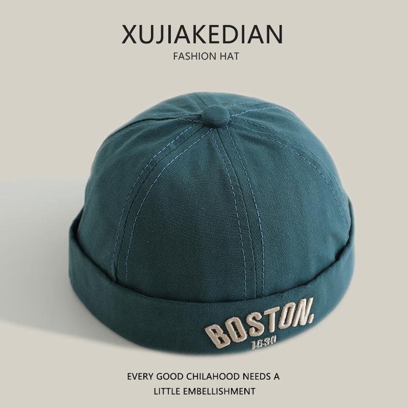 Sombreros de bebé primavera y otoño para niños primavera delgada personalidad sombrero de tierra para niños y niñas bordados letras sombrero de piel de melón bebé