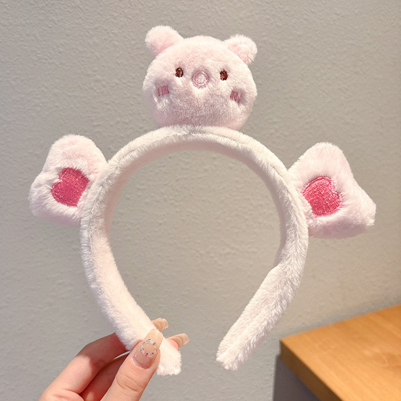 Otoño y invierno peluche bandeja de cabello lavado de la cara aplicación máscara especial de prensado bandeja de cabello paquete de cabello pato amarillo dibujos animados toque de cabello agujero de cabello