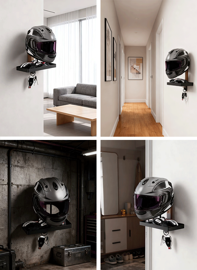Cross-Border New Product Walnut Helmet Storage Rack Solid Wood Hook Wall-Mounted Helmet Rack Motorcycle Hat Storage Rack