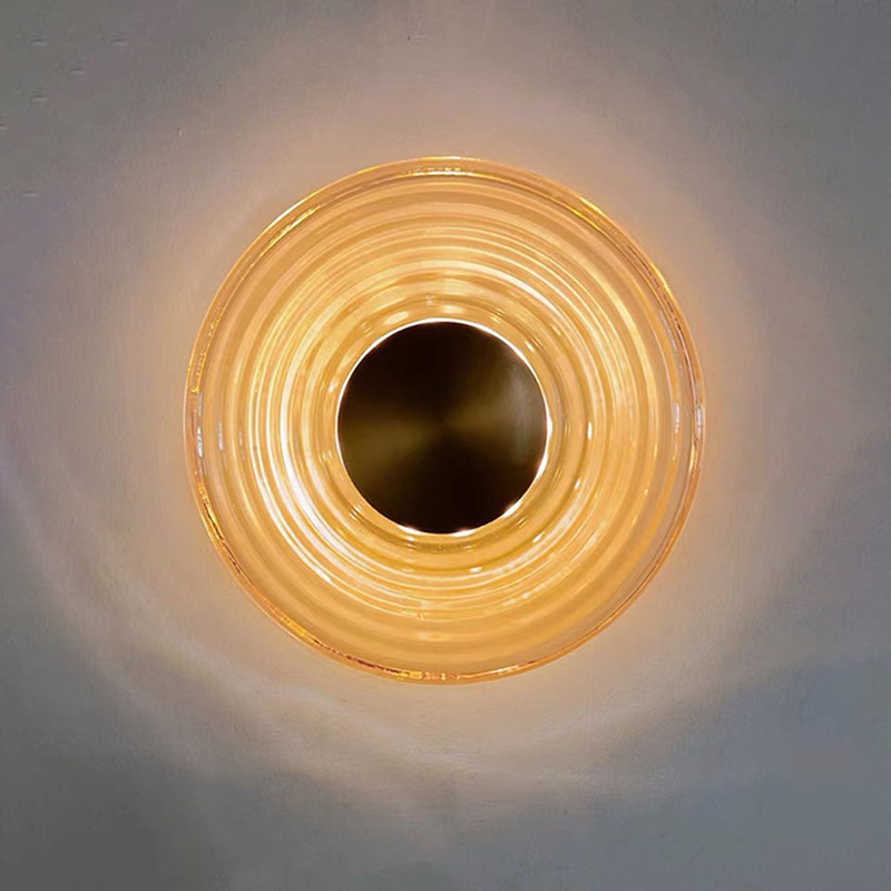 Nordic Post-Modern Glass Wall Lamp Round Light Luxury Living Room Dining Room Study Corridor Background Wall Decorative Wall Lamp