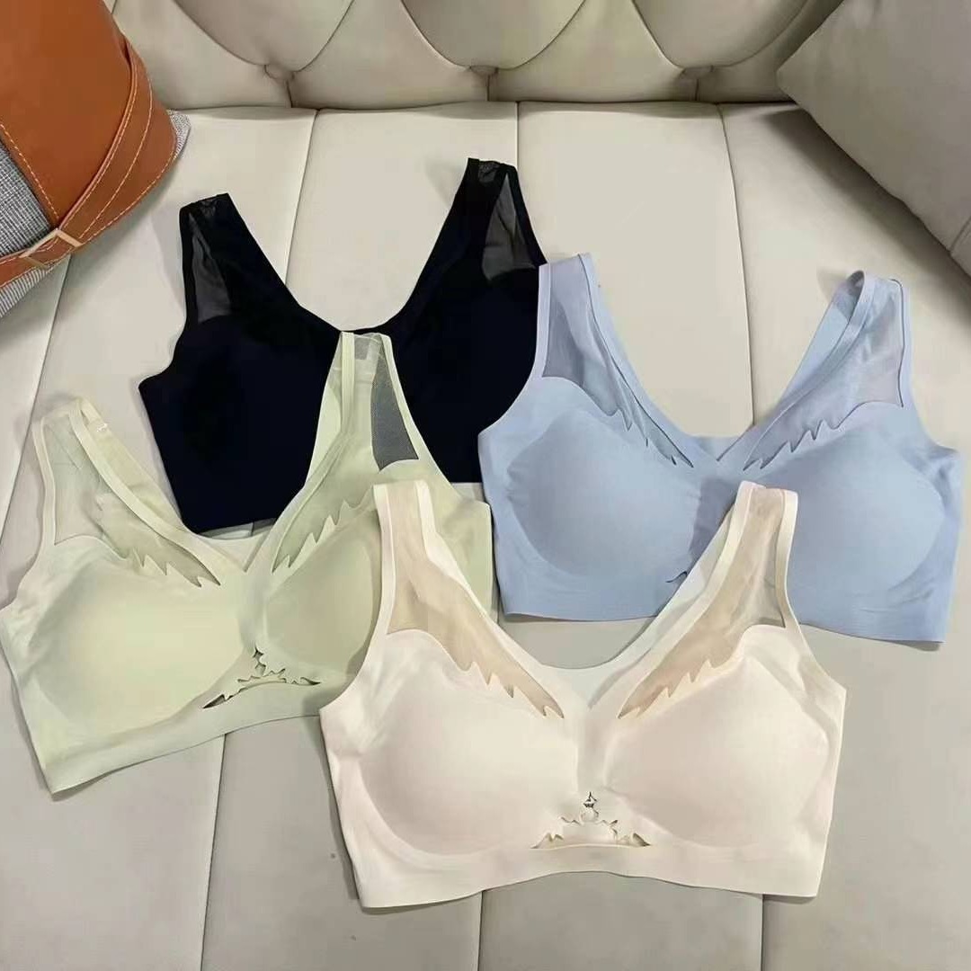 Nueva taza de látex sin marcas de alta calidad, chaleco de dama sin anillo de acero, bra de yoga, ropa interior deportiva, mujer al por mayor