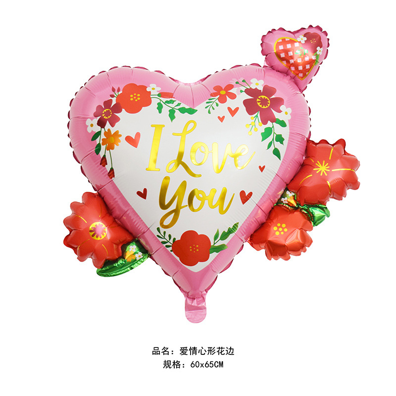 Nuevo Día de San Valentín globo de dibujos animados abrazo oso globo en forma de globo de amor Oso de aluminio película globo Decoración