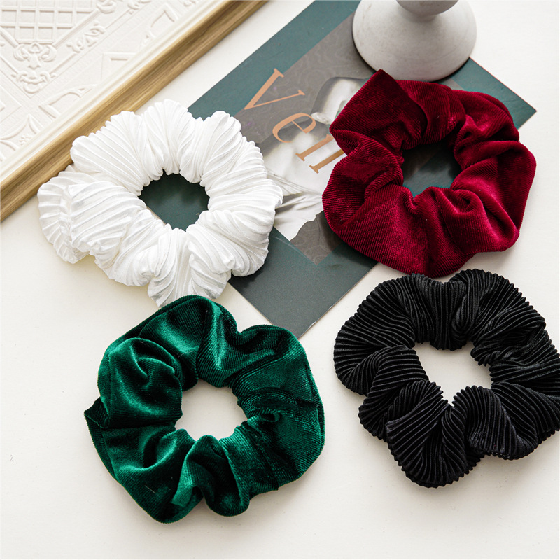 16g Weight Hair Tie Hair Accessories Type 1 Piece Quantity Christmas, Daily, Party, Festival Occasion Cloth Material Christmas Festival Lattice, Solid Color, Snowflake Pattern Autumn Season Women's Gender Cute Style Cute Women's Lattice Solid Color Snowflake Cloth Hair Tie 4