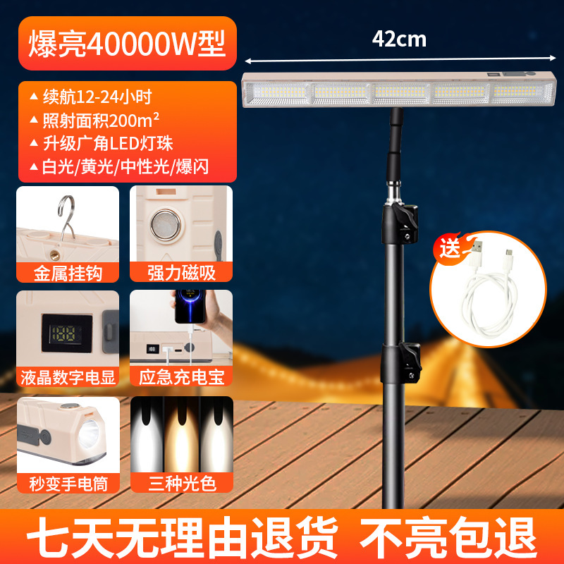 Iluminación de carga LED transfronteriza puestos de mercado nocturno luz de emergencia de corte de energía doméstica tubo de carga de camping de succión magnética inalámbrica