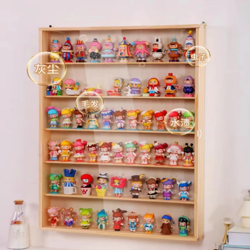アクリルフィギュア展示棚バブルマットブラインド箱収納棚モリー人形収納展示棚壁掛け可
