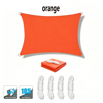 Avtomobil yan çətirləri – outdoor sunshade sail, UV protection - orange-2x2m