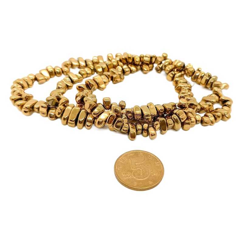 5-8mm grava negro hiel piedra chapado en oro color-Retención de perlas sueltas DIY pulsera collar oído joyería espaciador Accesorios