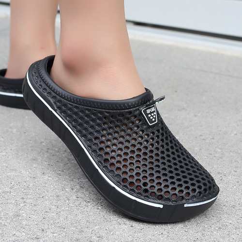 Cross-border couple's unisex slippers with holes, solid color, suitable for outdoor leisure, beach shoes, breathable and comfortable, versatile