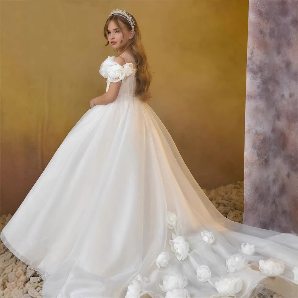 Girls Lace Princess Dress Tutu Skirt For Wedding And Birthday_voghion.com