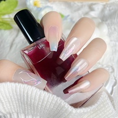 極光魚尾紫色穿戴甲夢幻純欲手工美甲貼片預製甲成品可拆卸分碼