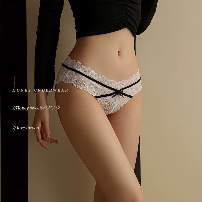 [80-115 фунтов] c8853# Lace princess~сексуальное глубокое V кружевное бесшовное белье с низким поясом для женщин