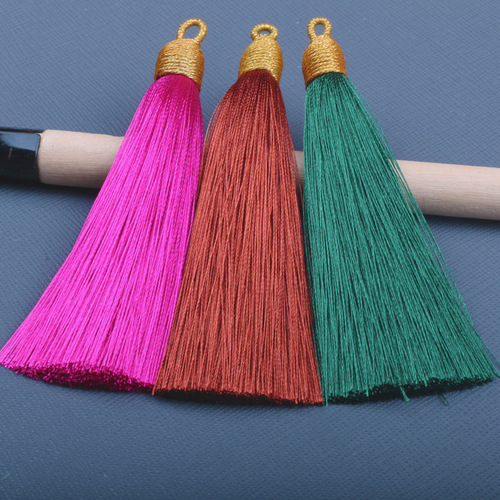 8CM pull hoop gold threaded hat tassel tassel pendant screw ball jewelry accessories fan pendant bookmark hanging tassel wholesale