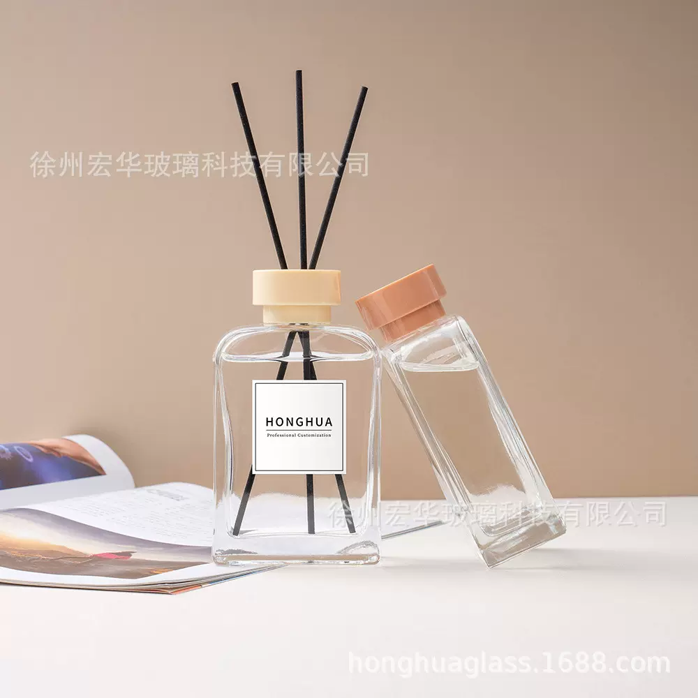 扁圆肩香薰瓶 香薰玻璃瓶 扩香瓶 无火香薰瓶 玻璃香薰瓶