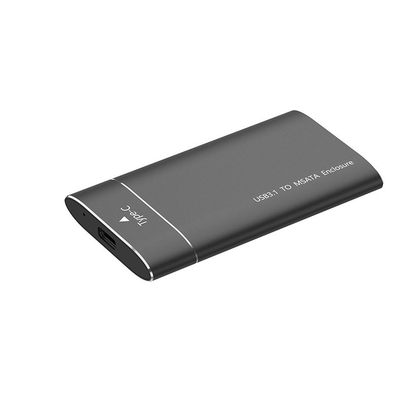 Caja de Disco Duro Sólido Móvil SSD de Aleación de Aluminio Transfronteriza con Transmisión de Alta Velocidad, Protocolo NVME, MSATA a USB3.1