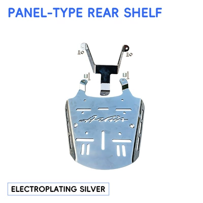 Motorcycle bumper guards, front and rear exhaust - silverreinforced-rear-cargo-rack