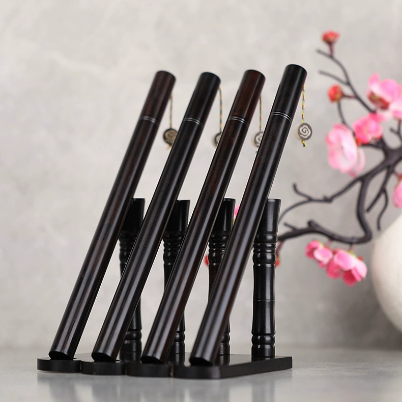 Музыканты озера работают, чтобы изменить дно с двойным кольцом из черного дерева с ароматической трубкой Ароматическая трубка в китайском стиле ретро нить Ароматическая трубка бамбуковые поделки