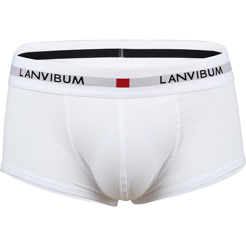 Wholesale LANVIBUM men's underwear youth U protruding low waist cotton boxer briefs solid color large size men's underpants