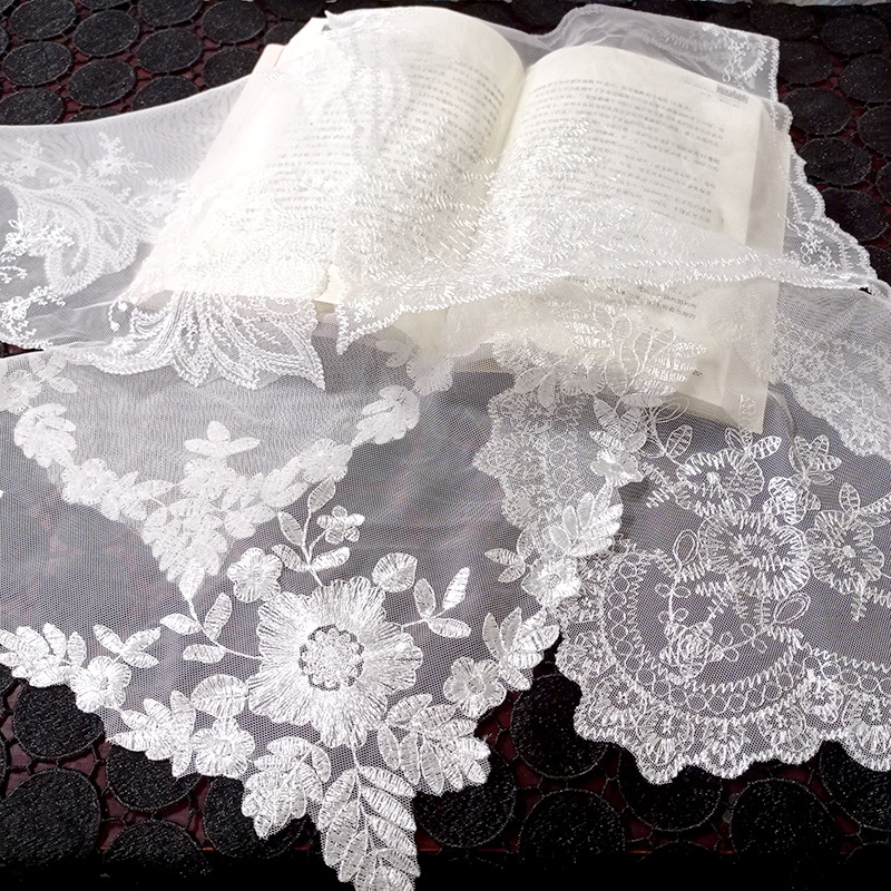 Dust Network Scarf Fabric art Decorative cushion Lace Table mats household Panwan square Embroidery pad white Aesthetic