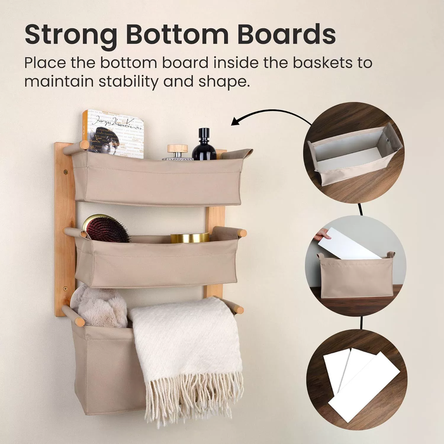 Шкаф для хранения косметики Настенный деревянный стеллаж для хранения туалетных принадлежностей из массива дерева = многофункциональный деревянный стеллаж для хранения