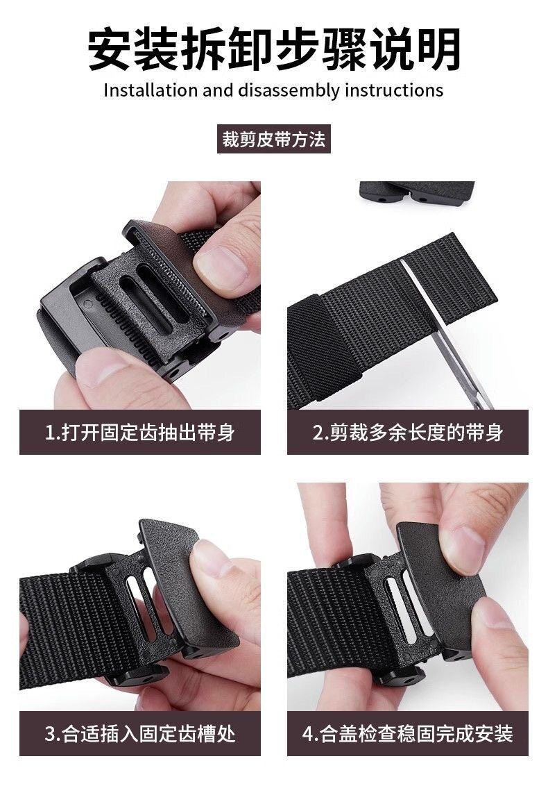 Men's Canvas Belt Student Military Training Sports Tactical Belt Outdoor Work Pants Versatile Thick Fabric Belt Cross-border Wholesale