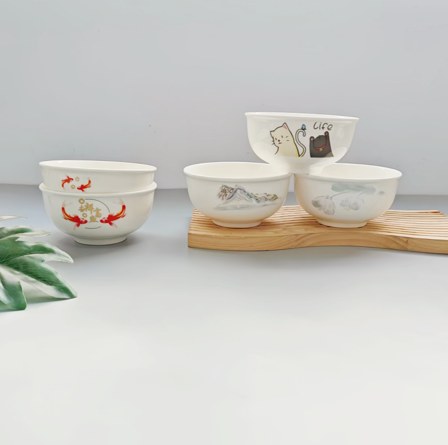 简约釉上彩5英寸多用碗家用陶瓷米饭碗汤碗厂家直发2元店