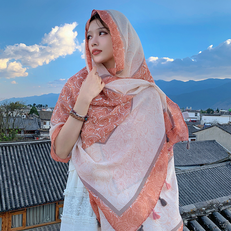 Fashionable retro beach scarf