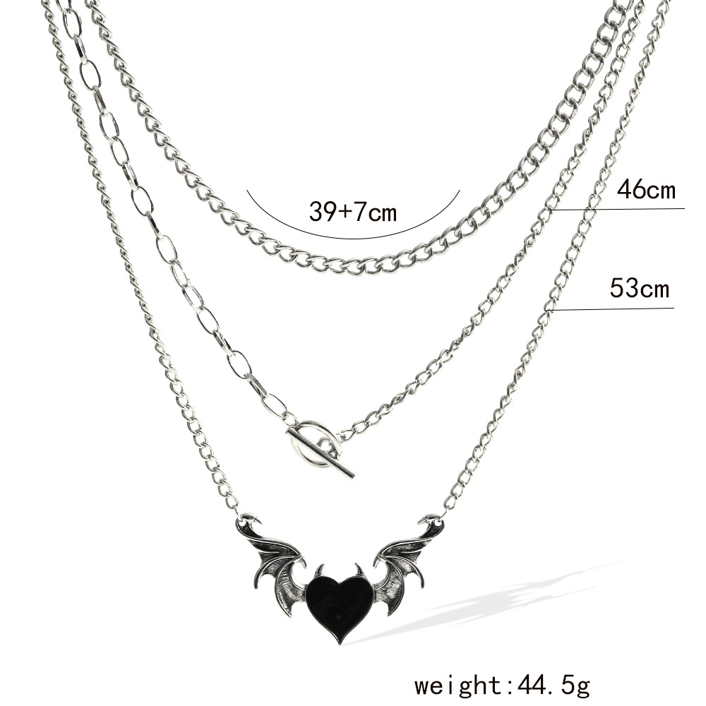 Simple Style Cross Heart Shape Wings Alloy Plating Necklace