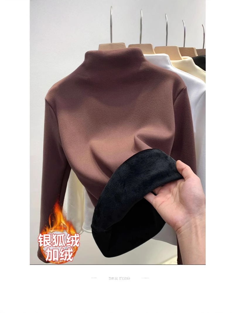 Niños y niñas más terciopelo más grueso terciopelo alemán cuello medio alto como base para mantener el calor en invierno, puede usar un top de manga larga de estilo occidental image 6