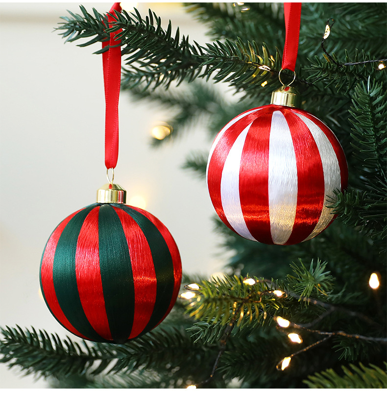 Boules de Noël en plastique de 8 cm emballées – Lot de 12 (6 rouges/vertes et 6 rouges/blanches, emballage en boîte pliable, décoration pour sapin de Noël, décoration de vitrine)_voghion.com