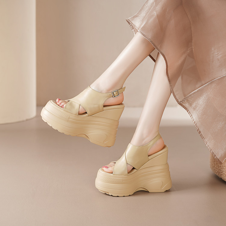Sandals platform wedge heel
