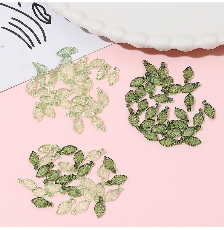 DIY Jewelry Accessories Classification Hole 1~1.9mm Hole Size 10 PCS/Package 5*10mm Hole 1~1.9mm Arylic Leaves Pendant