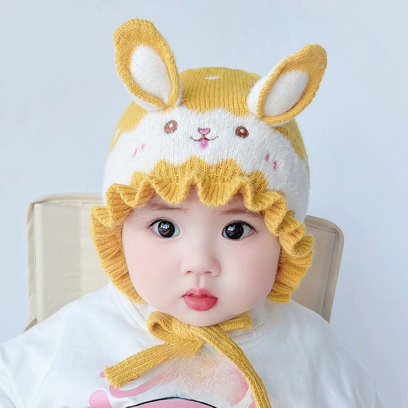 Cute keep warm children's cartoon three dimensional knitted hat for men and women, wholesale