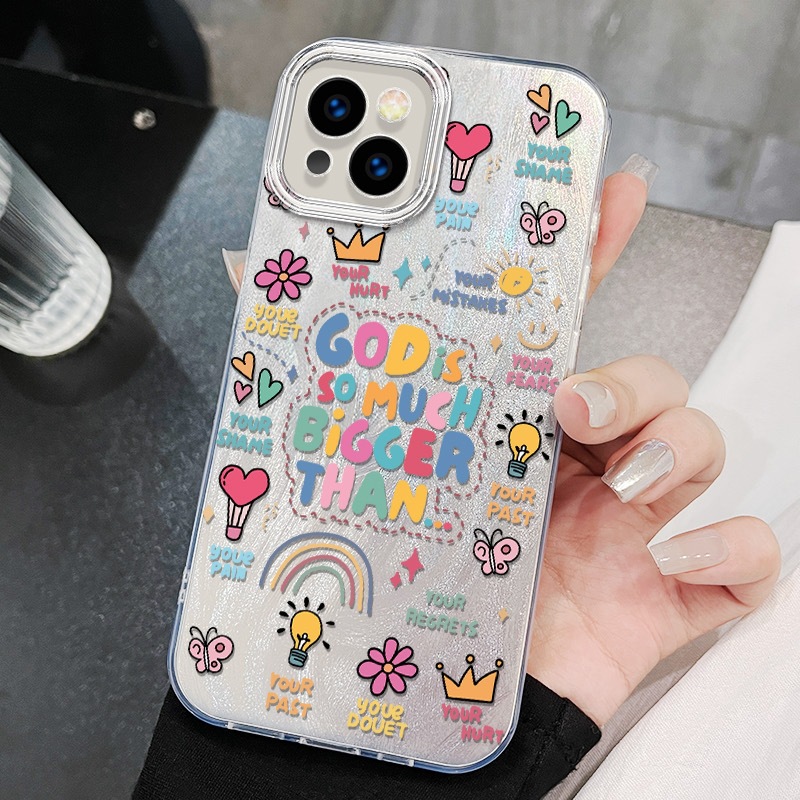 35g Weight iPhone Applicable Brands Phone Cases Classification PC Material Slogan, Colorful, Heart Shape Pattern Cute Style PC Slogan Colorful Heart Shape Cute Phone Cases Phone Accessories 1