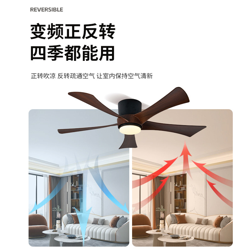 Lámpara Ventilador de Techo de 5 Hojas Acrílico con Control Remoto para Sala de Estar y Dormitorio