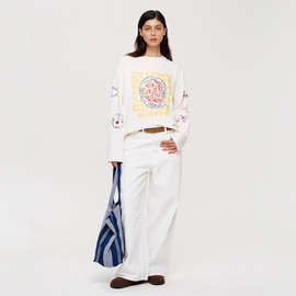 亚马逊樱桃长袖衫上衣女装跨境欧美秋冬潮流休闲运动风薄款卫衣女