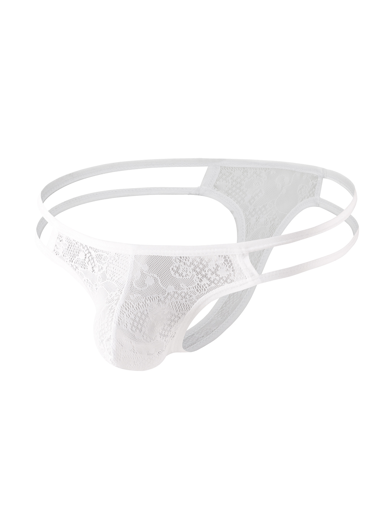 Seksualios vyriškos stringai su dvigubu diržu ir nėriniais_voghion.com