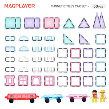 magplayer7.5cm钻石面彩窗磁力片拼插积木益智玩具兼容弥鹿潘多象