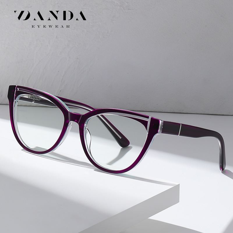 Fábrica nueva placa gafas de moda ojo de gato tallado gafas marco femenino PS8819 moda Primavera pierna anti-Luz Azul gafas