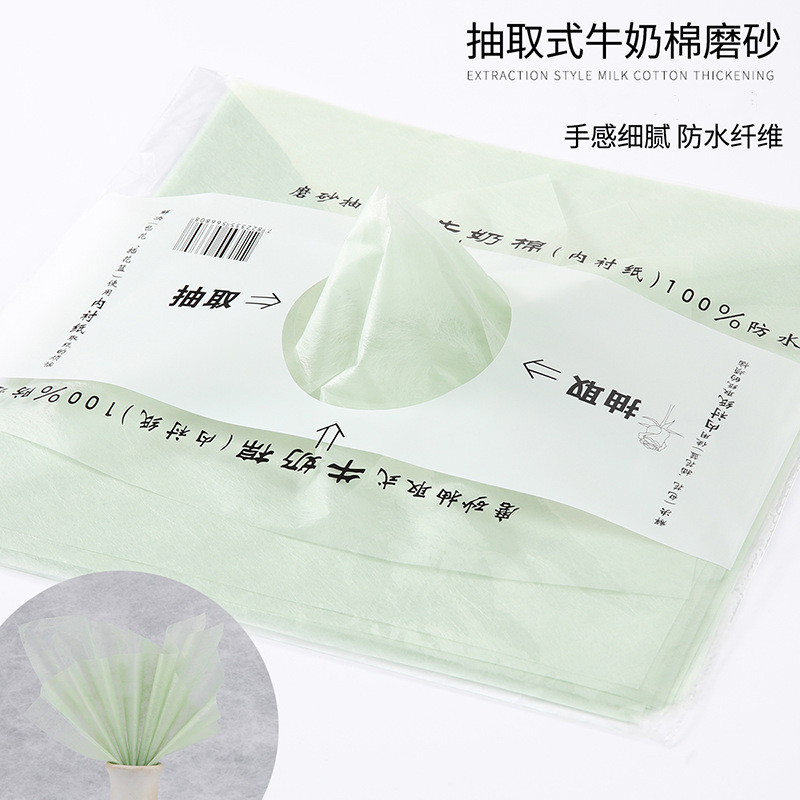 Papel de algodón lechoso mate extraíble, forro para floristería, impermeable, para embalaje floral, suministro al por mayor