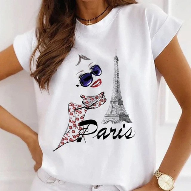 Women's T-shirt Short Sleeve T-shirts Printing Casual Printing display picture 2