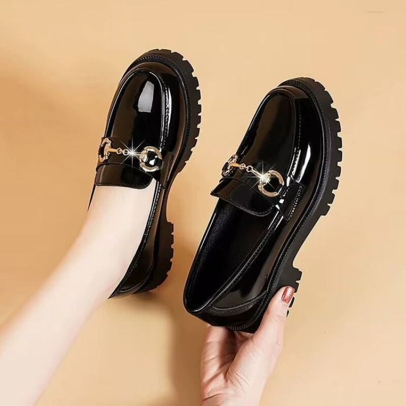 Lazy Baya 2024 новый patent leather мягкая кожаная обувь Lefu Shoes детский колледж ветер ветер одиночные туфли