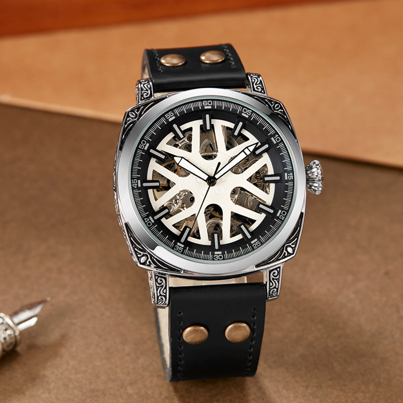 Reloj suizo SHENHUA Venta caliente reloj mecánico movimiento impermeable reloj luminoso hombres hueco moda reloj de pulsera