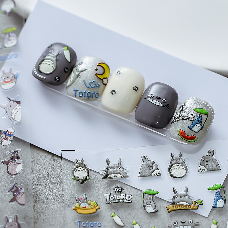 TENSOR Stereo 5d Thin Tough Nail Art Sticker Adhesive Nail Sticker Jewelry Totoro TS747