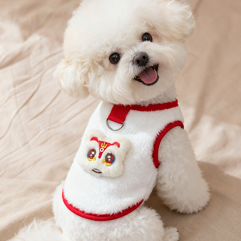 Dog Clothes Teddy Bichon Pomeranian Schnauzer Velvet Cotton Breathable Anti-Shedding Vest Pet Kitten Puppy Clothes