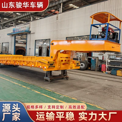 Three-axle engineering machinery transport semi-trailer, heavy-duty engineering machinery trailer, multi-axle gooseneck heavy-duty semi-trailer